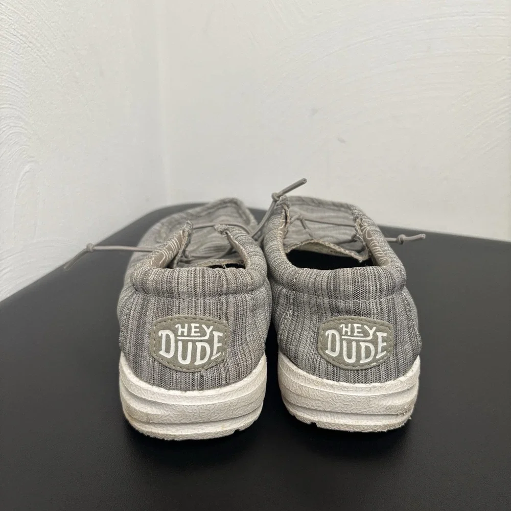 Hey Dude WALLY YOUTH Stone Linen Slip‎ On Casual Shoes Y3 Womens 4 Lightweight